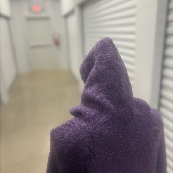 💜 Flower Purple Hooded Fringe Cardigan – One Size - Picture 4 of 5